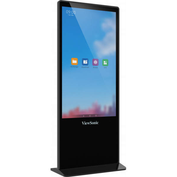 Viewsonic EP5542T skyltställ Totem design 139,7 cm (55") LED 450 cd/m² 4K Ultra HD Svart Pekskärm Android 8.0