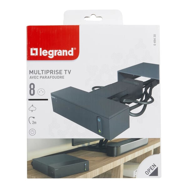 Legrand 049430 jatkojohto 2 m 8 AC-pistorasia(a) Sisätila Musta
