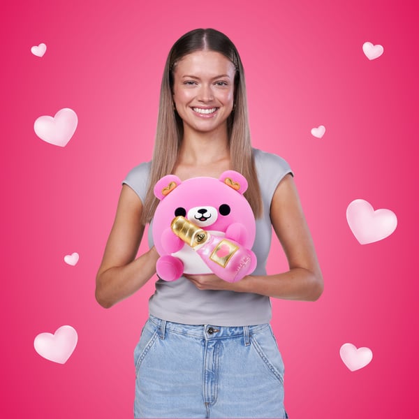 Snackles Valentinsdag Edition 20 cm Bamse (Bear with Champagne)
