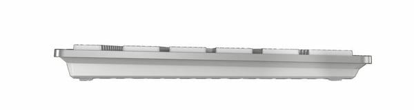 CHERRY JD-9100CH-1 tastatur Mus inkluderet Hjemme/kontor RF trådløs + Bluetooth QWERTZ Schweizisk Sølv, Hvid