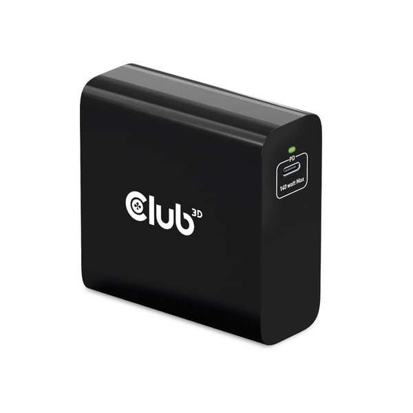 CLUB3D Travel Charger 140 Watt GaN technology, Single port USB Type-C, Power Delivery(PD) 3.1 Support