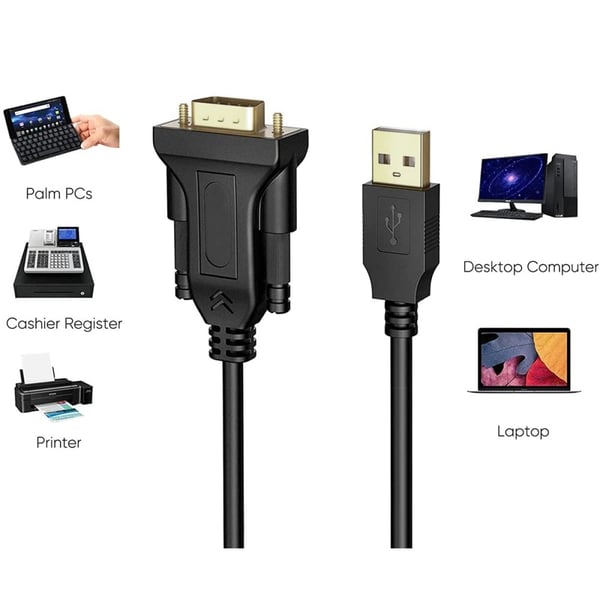 Techly IDATA USB2-SER-1A seriella kablar Svart 1,5 m USB Type-A DB-9