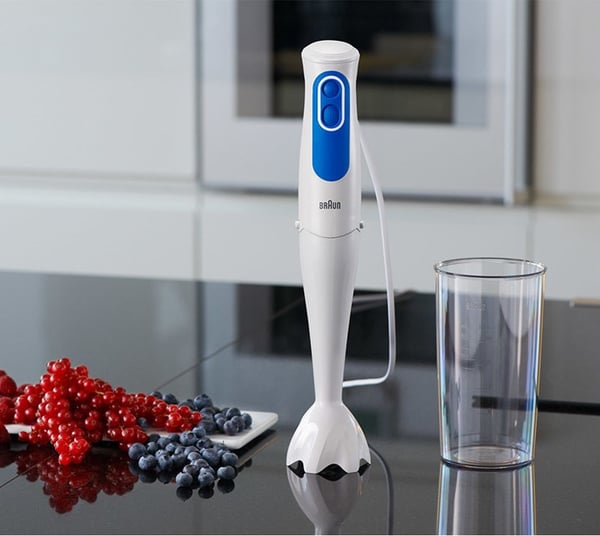 Braun MQ 3000 Smoothie 0,6 L Nedsænkning blender 700 W Blå, Hvid