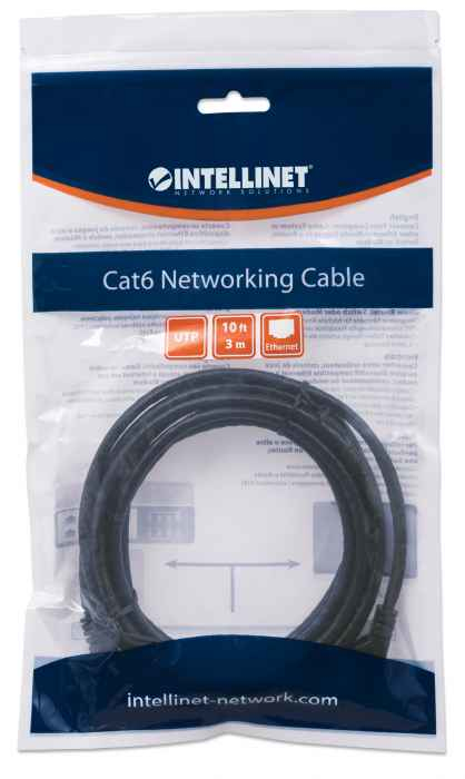 Intellinet 342070 netværkskabel Sort 3 m Cat6 U/UTP (UTP)