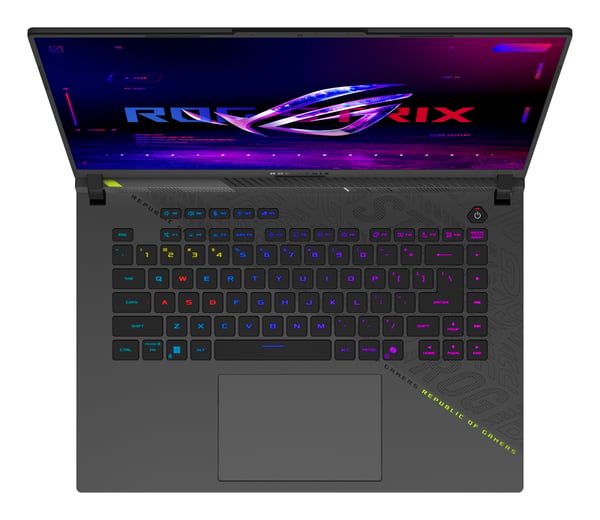 ASUS ROG Strix G16 G614FR-S5213W AMD Ryzen™ 9 9955HX Laptop 40,6 cm (16") WQXGA 32 GB DDR5-SDRAM 1 TB SSD NVIDIA GeForce RTX 5070 Ti Wi-Fi 6E (802.11ax) Windows 11 Home Sort, Grøn, Grå