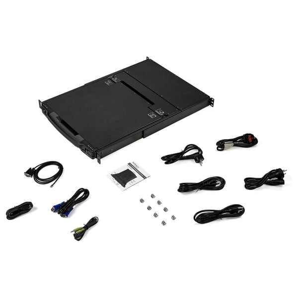 StarTech.com Rack KVM-konsol HD 1080p - US Tangentbord (QWERTY), En Port DVI/VGA KVM med 17\" LCD-skärm