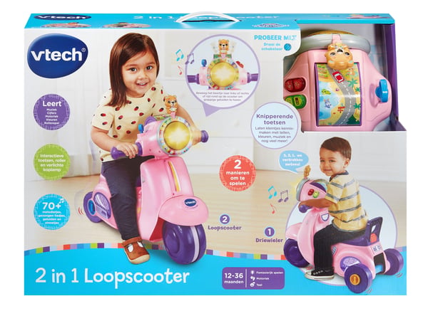 VTech Baby 2 in 1 Loopscooter roze