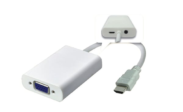 Microconnect HDMVGA2 videokabel adapter 0,15 m HDMI Type A (Standard) VGA (D-Sub) Hvid