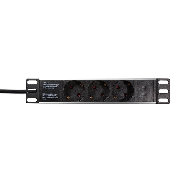 LogiLink PDU3B01 tehonjakeluyksikkö 3 AC-pistorasia(a) 1U Musta