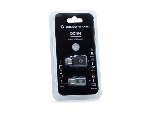 Conceptronic DONN04G kabelomvandlare (hane/hona) USB 3.1 Gen 1 Type-C, USB 2.0 Type-C USB 3.1 Gen 1 Type-A, USB 2.0 Micro Svart