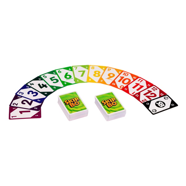 Games Skip-Bo-kortspil til børn, voksne og familieaftener, kortspil egnet til farveblinde, 2 til 6 spillere