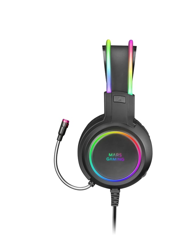 Mars Gaming MHRGB kuulokkeet ja kuulokemikrofoni Langallinen Pääpanta Pelaaminen USB A-tyyppi Musta