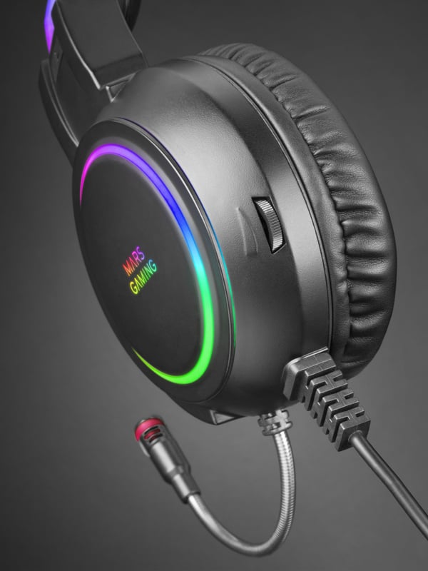 Mars Gaming MHRGB kuulokkeet ja kuulokemikrofoni Langallinen Pääpanta Pelaaminen USB A-tyyppi Musta
