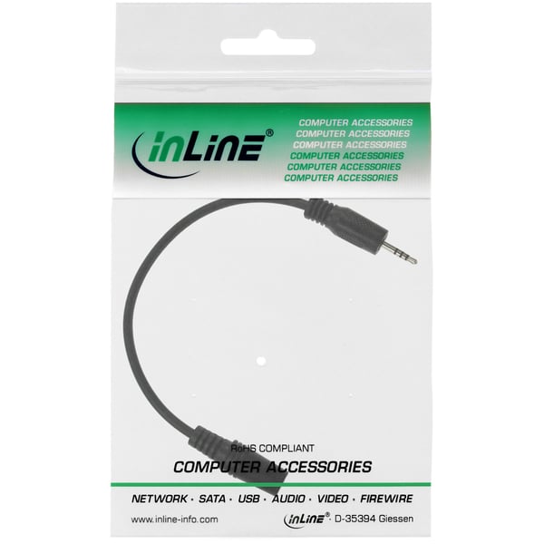 InLine 99308F audiokaapeli 3 m 2.5mm 3.5mm Musta