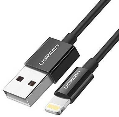 Ugreen 80823 US155 matkapuhelimen kaapeli Musta 2 m USB A Lightning