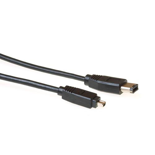 ACT FW1450 FireWire-kabel 4,5 m 4-p 6-p Sort