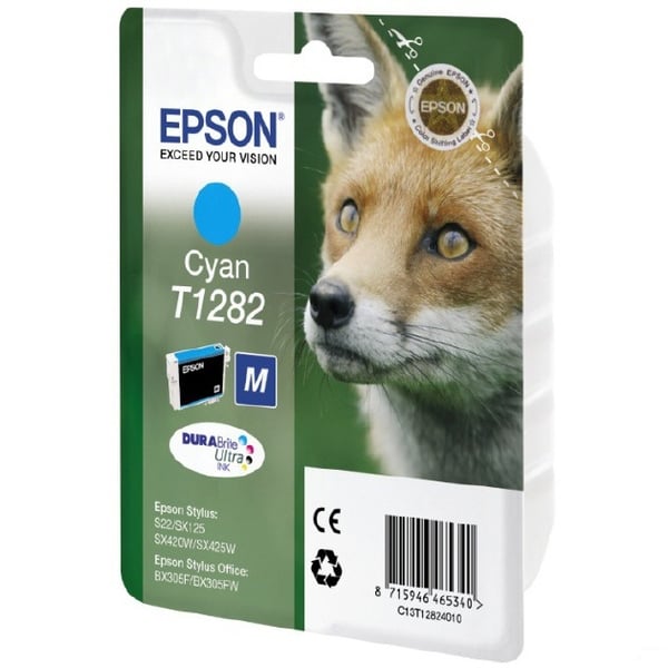 Epson Fox Yksittäispakkaus, syaani T1282 DURABrite Ultra -muste