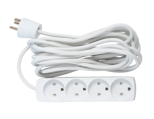 Microconnect GRU00450WDK stikdåse 5 m 4 AC stikkontakt(er) Indendørs Hvid