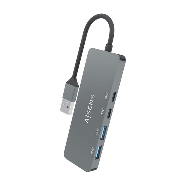 AISENS A106-0696 gränssnittshubbar USB 3.2 Gen 2 (3.1 Gen 2) Type-A 10000 Mbit/s Grå
