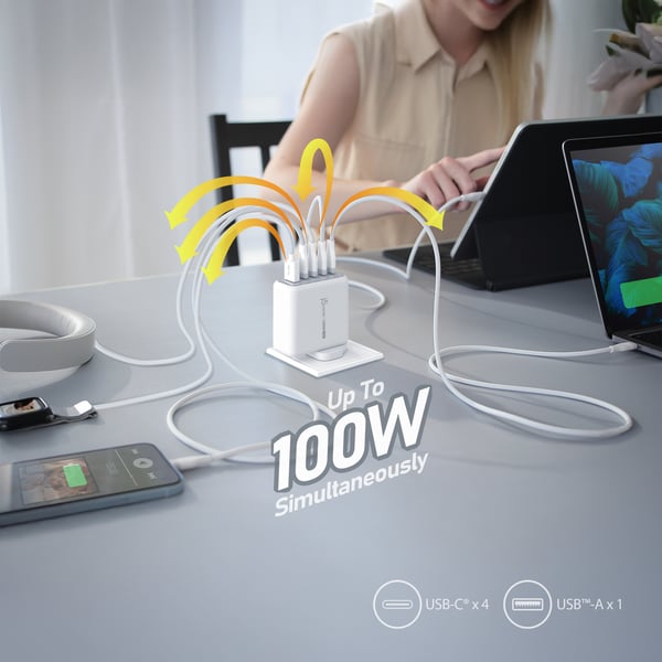 j5create 100W GaN USB-C® 5-ports oplader
