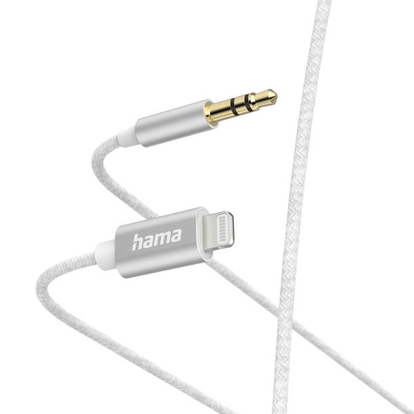 Kaapeli USB Hama Lightning - Mini Jack 3.5 mm 1 m Valkoinen (002015220000)
