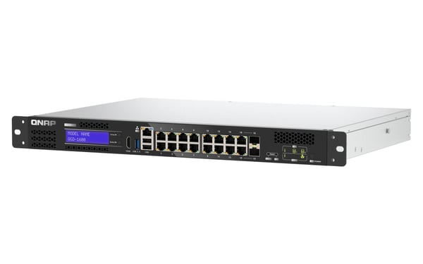 QNAP QGD-1600 Administreret Gigabit Ethernet (10/100/1000) 1U Sort, Grå