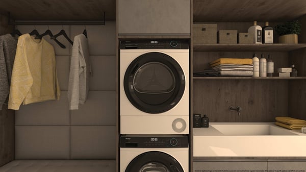 Haier HD90-B939E-IT tørretumbler Fritstående Front-læsning 9 kg Hvid