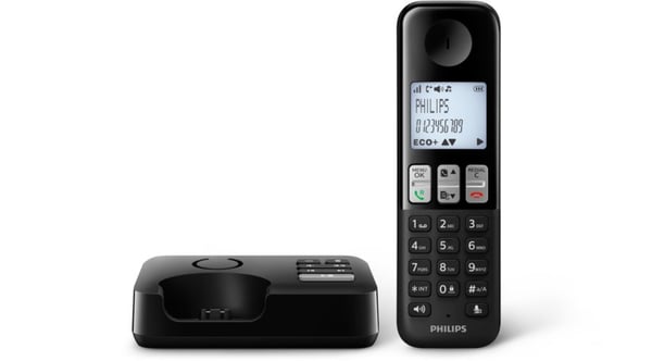 Philips D2551B DECT telefon Nummervisning Sort
