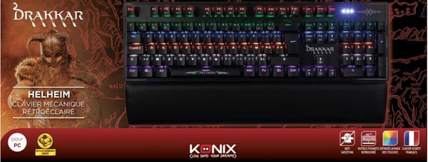 Konix Drakkar KX DK HELHEIM MK KEYBOARD tastatur Spil USB AZERTY Fransk Sort