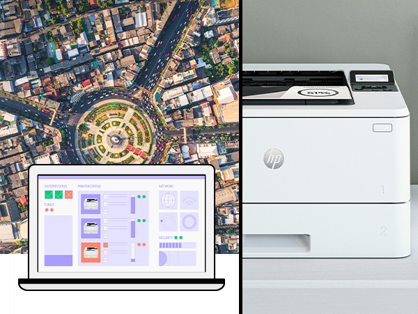 HP LaserJet Pro 4002dn Sort og hvid Printer, Kun ethernet