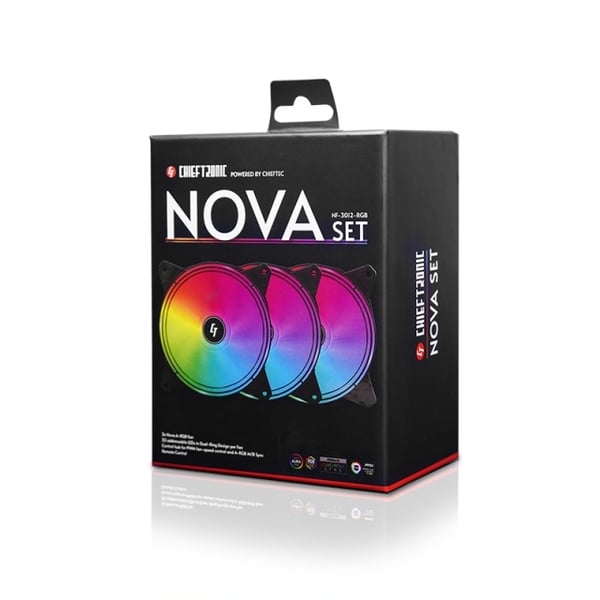 Chieftec Chieftronic Nova Set Ventilator 12 cm Sort 3 stk