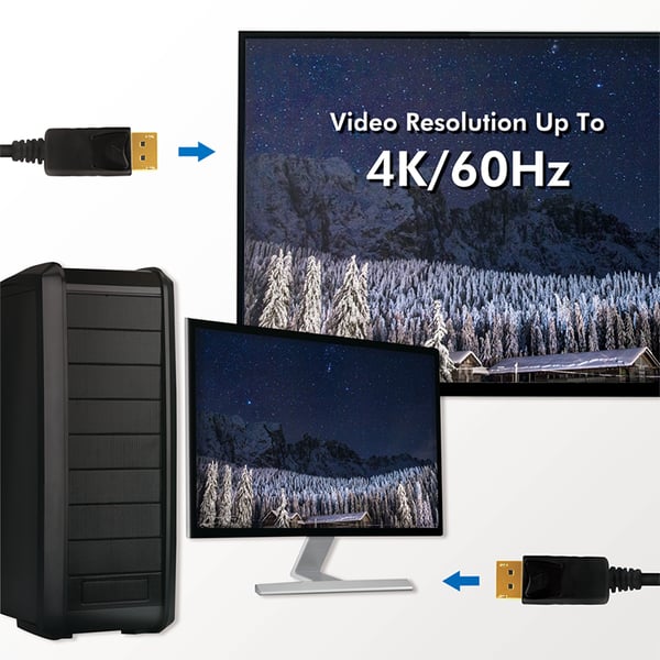 LogiLink CD0101 DisplayPort-kaapeli 2 m Musta