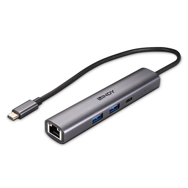 Lindy 43385 interface hub USB Type-C 10000 Mbit/s Grå