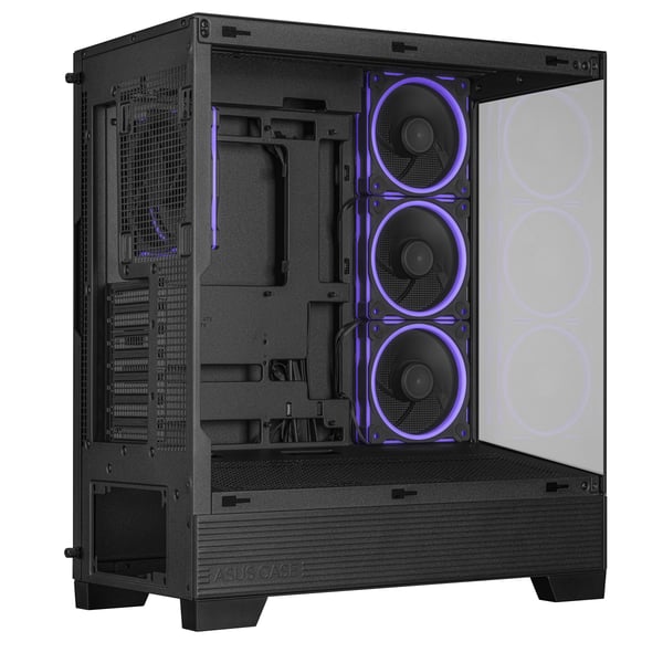 ASUS A31 Plus TG ARGB ATX -pelikotelo sivulasilla, musta -• Midi-tornikotelo
