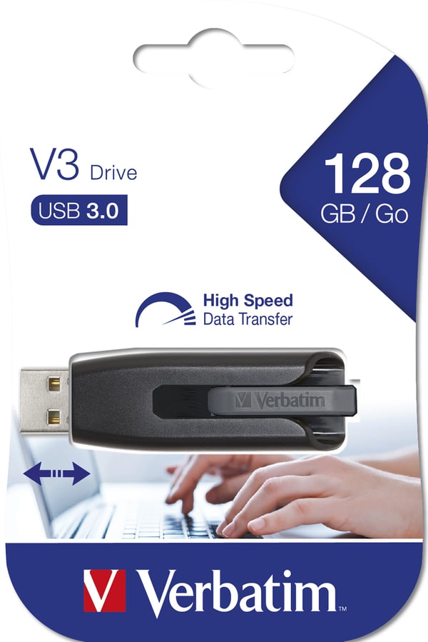 Verbatim V3 USB-muisti 128 GB USB A-tyyppi 3.2 Gen 1 (3.1 Gen 1) Musta