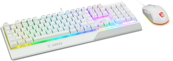 MSI Vigor GK30 Combo White tastatur Mus inkluderet Spil USB QWERTY Italiensk Hvid