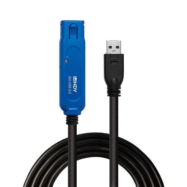 Lindy 43158 USB-kabel USB 3.2 Gen 1 (3.1 Gen 1) 8 m USB A 5 Gbit/sek. Sort
