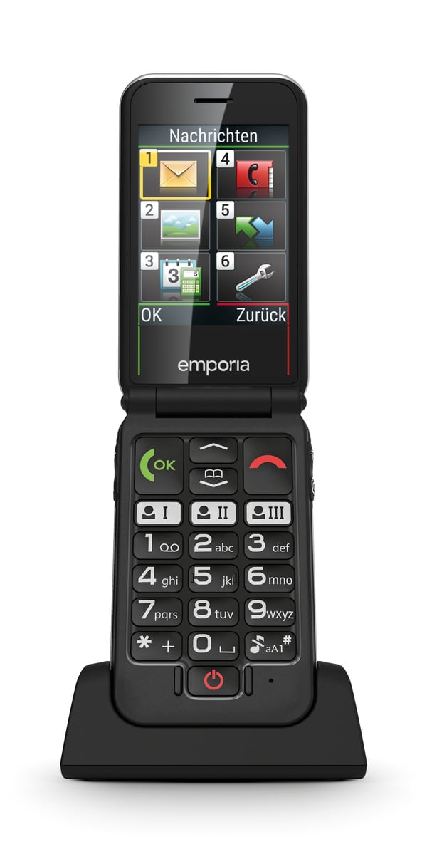 Emporia emporiaJOY-LTE 7,11 cm (2.8") 115 g Sort Senior telefon