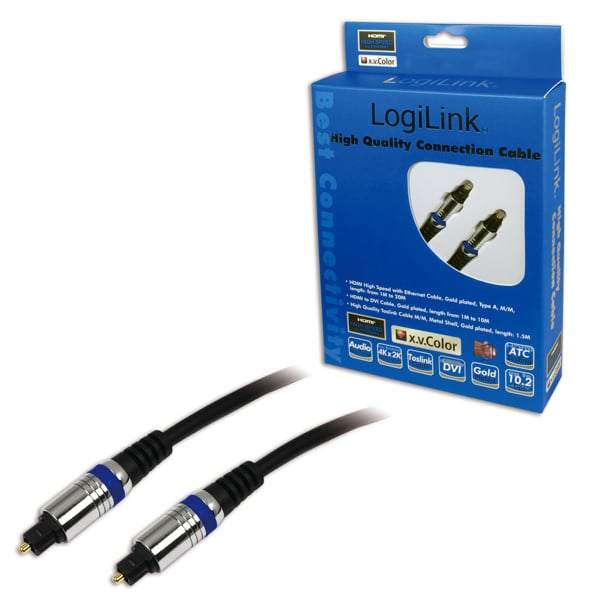 LogiLink Toslink 1.5m lydkabel 1,5 m Sort