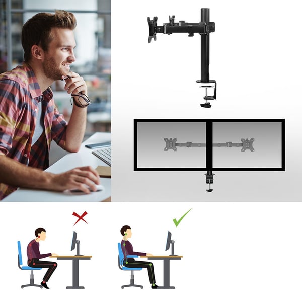 ACT AC8326 skærmbeslag og -stativer 81,3 cm (32") Skrivebord Sort