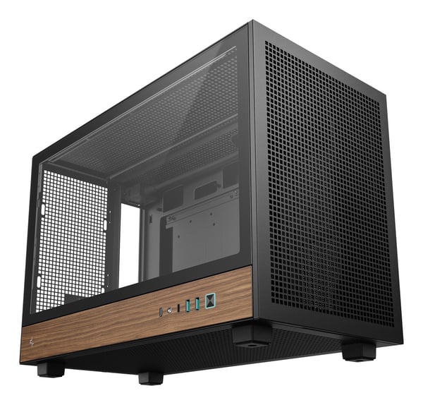 DeepCool CH260 WOOD Micro Tower Svart, Trä