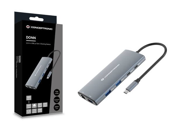 Conceptronic DONN06G Kabel USB 3.2 Gen 1 (3.1 Gen 1) Type-C Grå