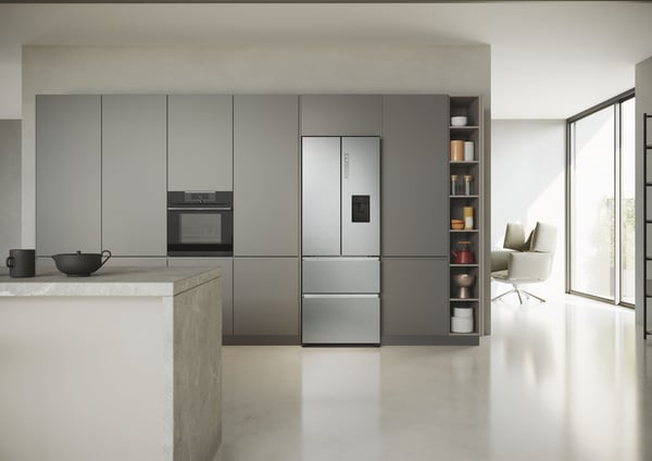 Haier HFR5719EWMG Fritstående 444 L Sølv