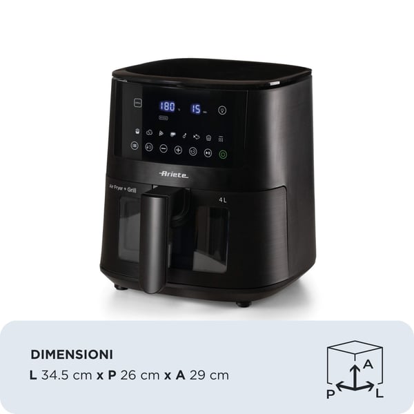 Ariete 4633/00 Single 4 l Fristående 1400 W Varmluftsfritös Svart