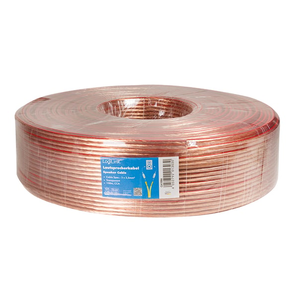 LogiLink CA1086 audiokaapeli 100 m Läpinäkyvä