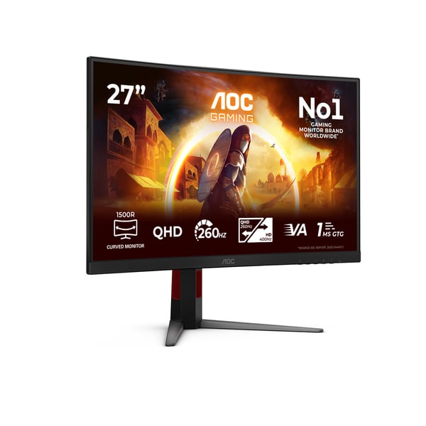AOC G4 CQ27G4Z2P platta pc-skärmar 68,6 cm (27") 2560 x 1440 pixlar Quad HD LCD Svart, Röd