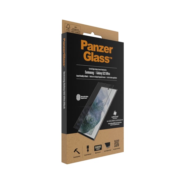 PanzerGlass ® UltraForce1 Samsung Galaxy S22 Ultra 5G | Screen Protector Genomskinligt skärmskydd 1 styck