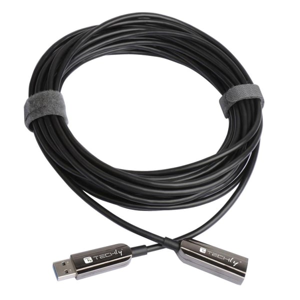 Techly ICOC U3AMF-HY-020 USB-kaapeli USB 3.2 Gen 1 (3.1 Gen 1) 20 m USB A 5 Gbit/s Musta