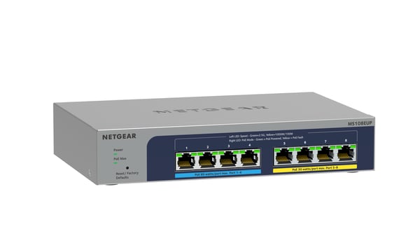 Netgear Plus MS108EUP - Switch - administreret - 4 x 100/1000/2.5G (PoE++)