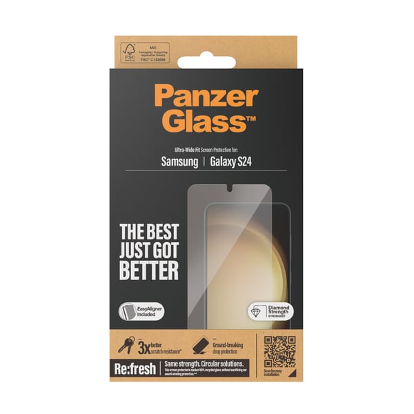 PanzerGlass ® Screen Protector Samsung Galaxy S24 | Ultra-Wide Fit w. EasyAligner Kirkas näytönsuoja 1 kpl